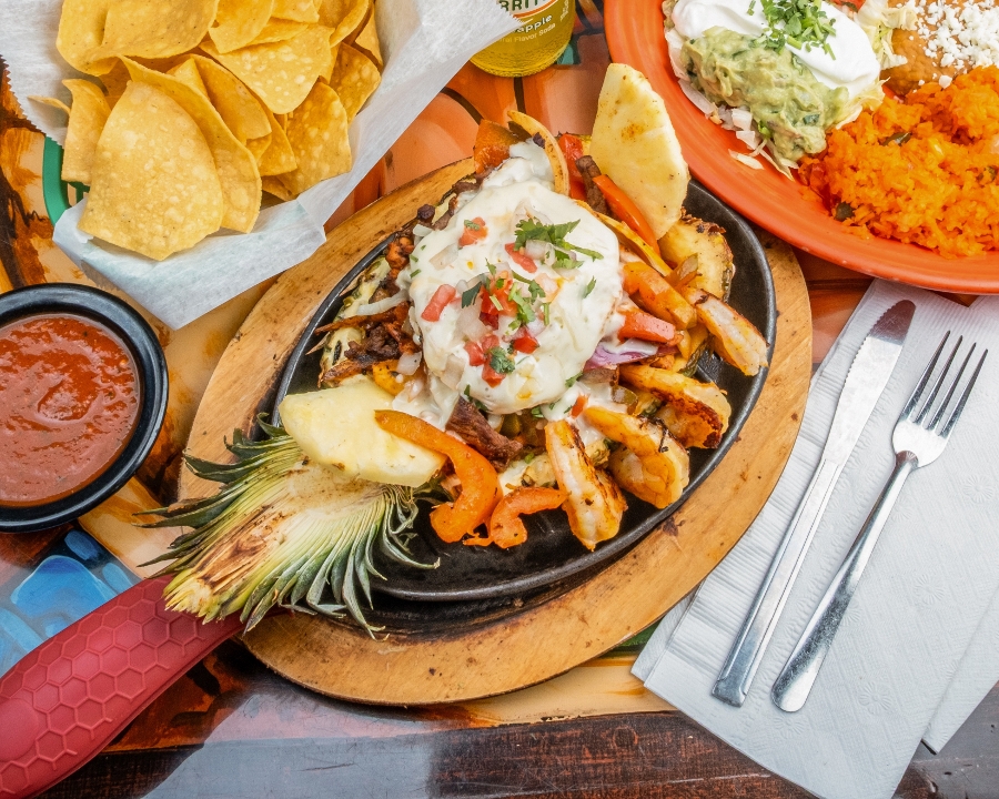 Pineapple Fajitas Steak-Chicken-Shrimp.