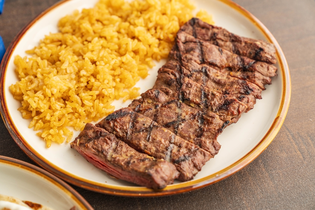 STEAK AND RICE.
