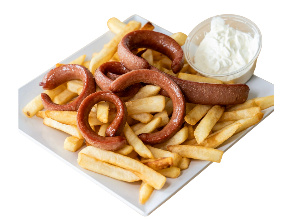 Salchipapas.