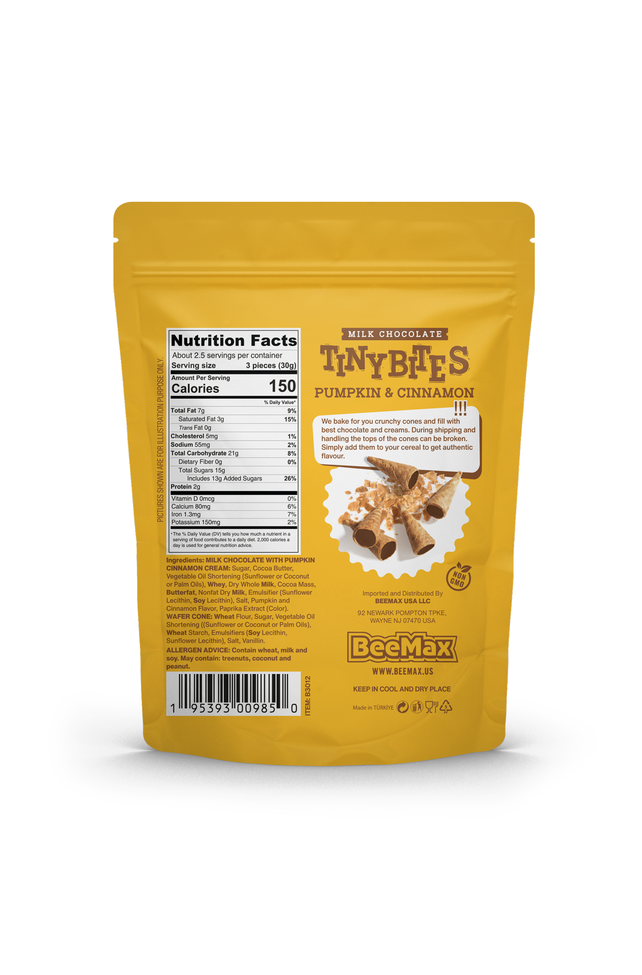 Tiny Bites Pumpkin & Cinnamon Cone 2.82 oz.