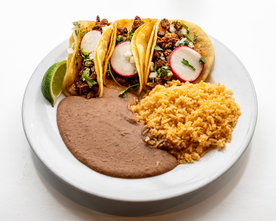 Carne Asada Taco Platter.