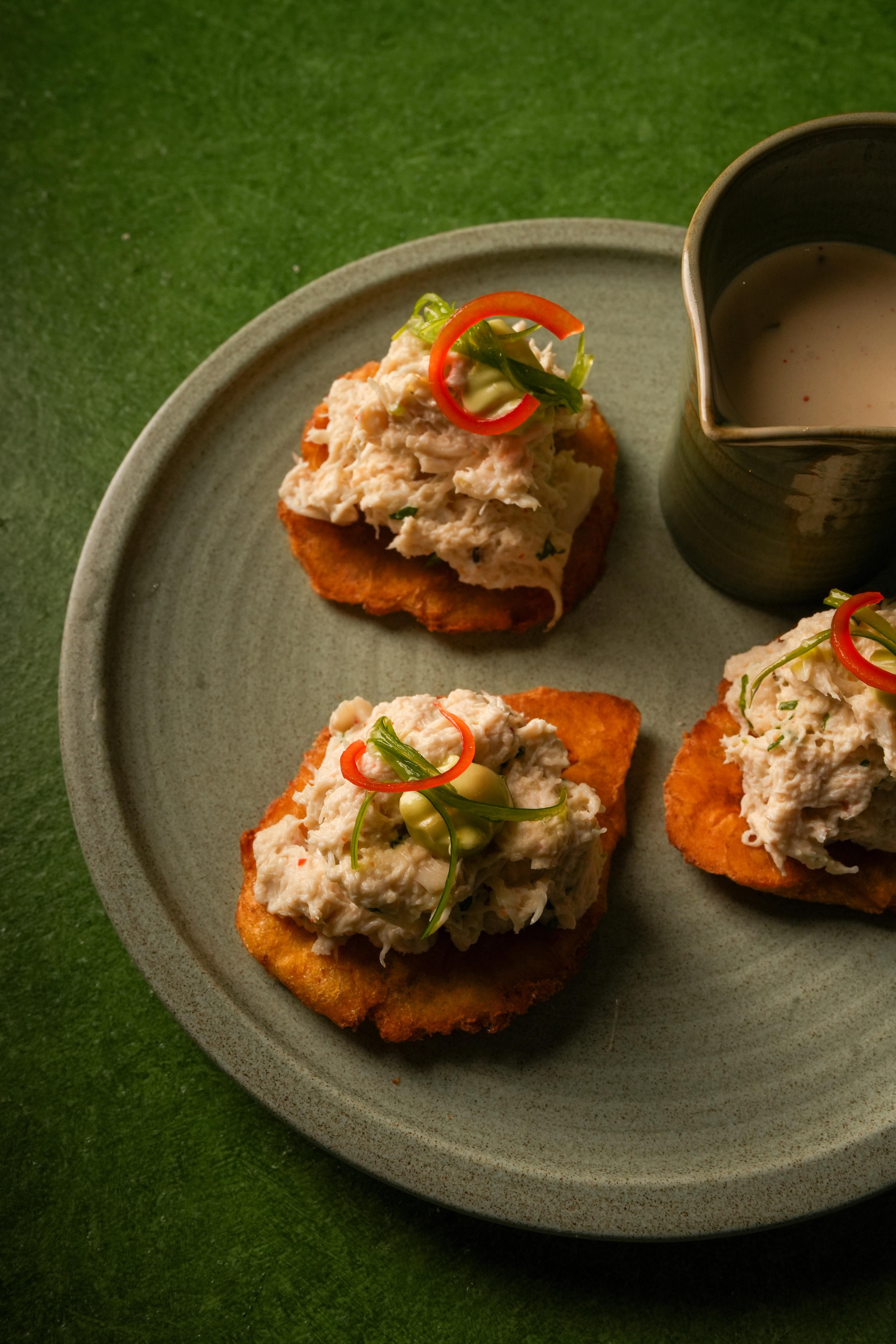 Acevichado Crab Tostones.