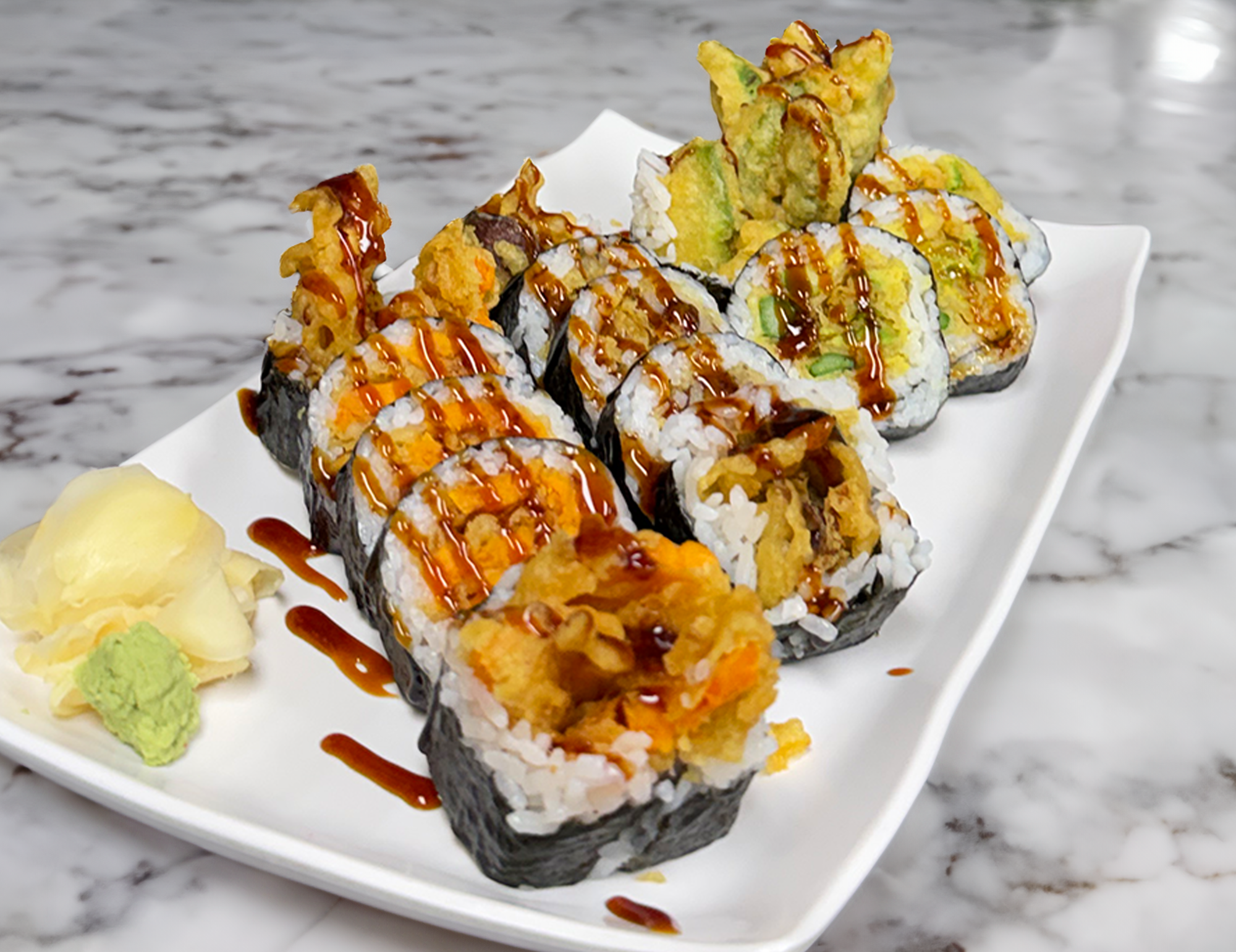 Vegetarian Tempura Roll Combo.