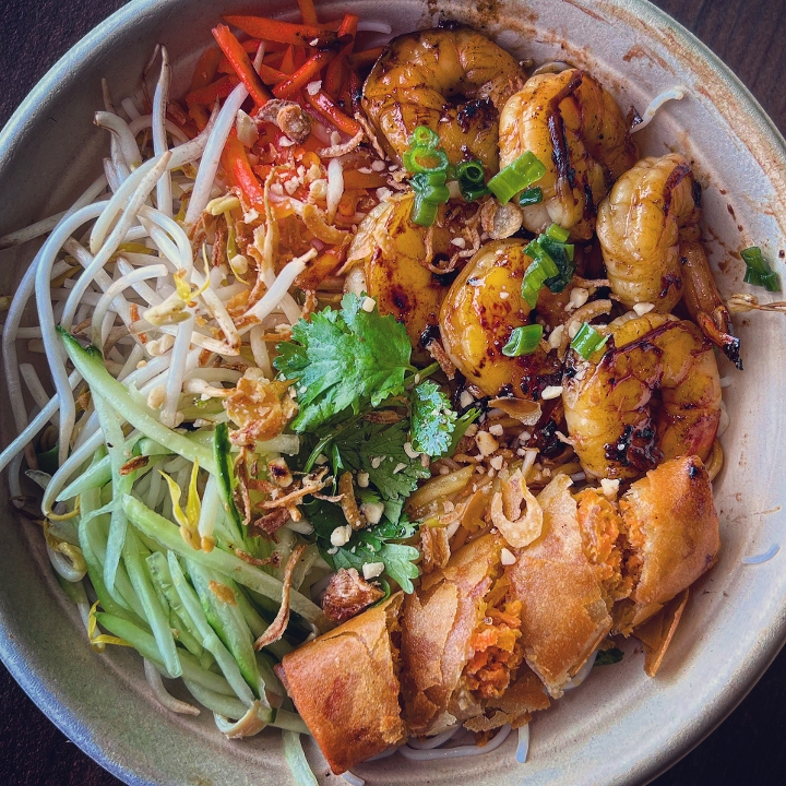 Vermicelli Grilled Shrimp.