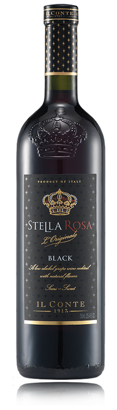 Stella Rosa Black Semi-Sweet Red Wine - from Italy - 750ml Bottle.