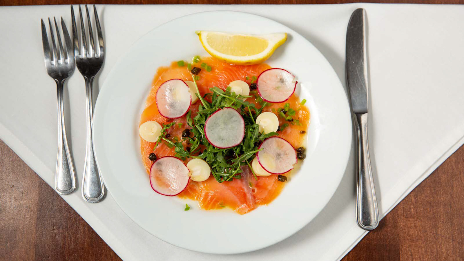 Smoked Salmon Carpaccio.