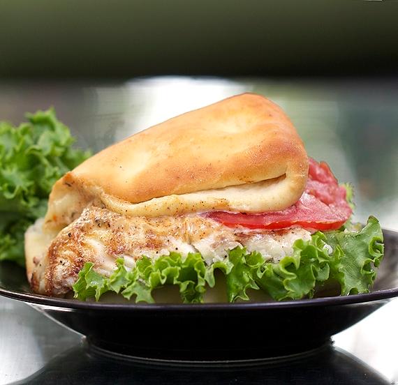 Grilled Chicken Coco-Bread Sandwich..