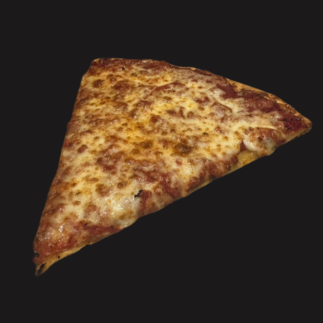 Thin Crust Cheese Pizza Slice.
