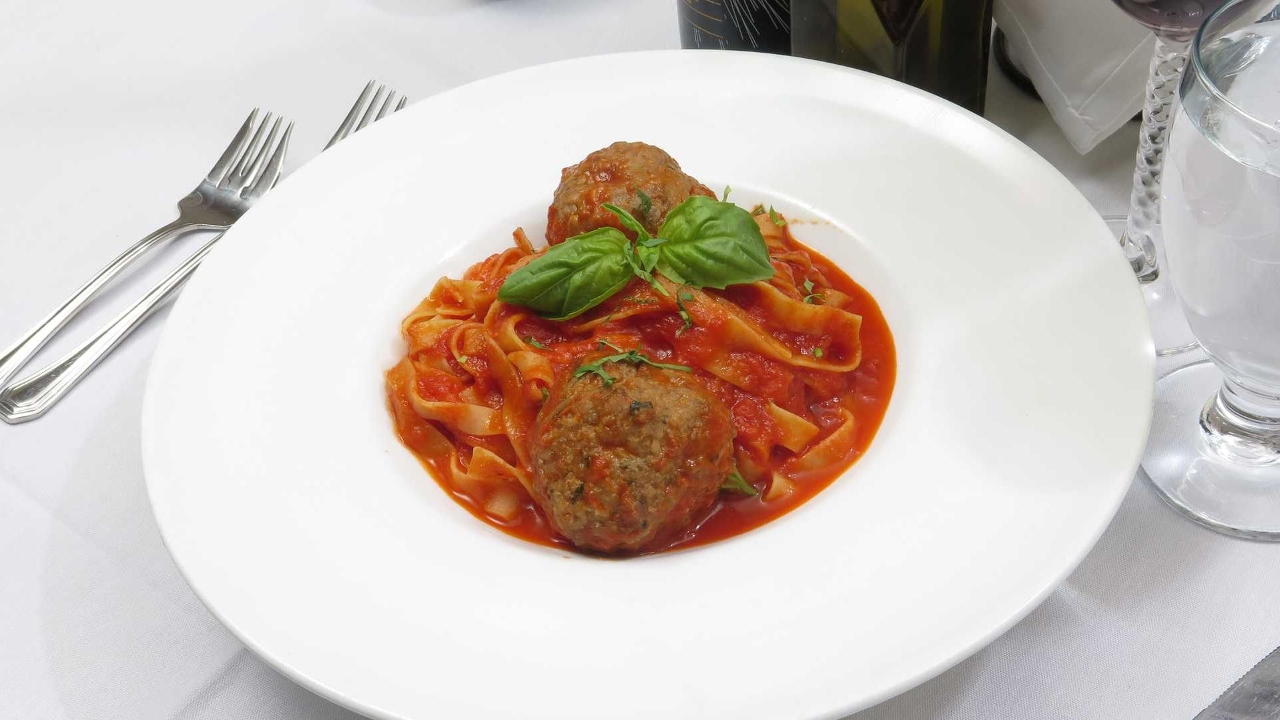 Tagliatelle & Homemade Meatballs.