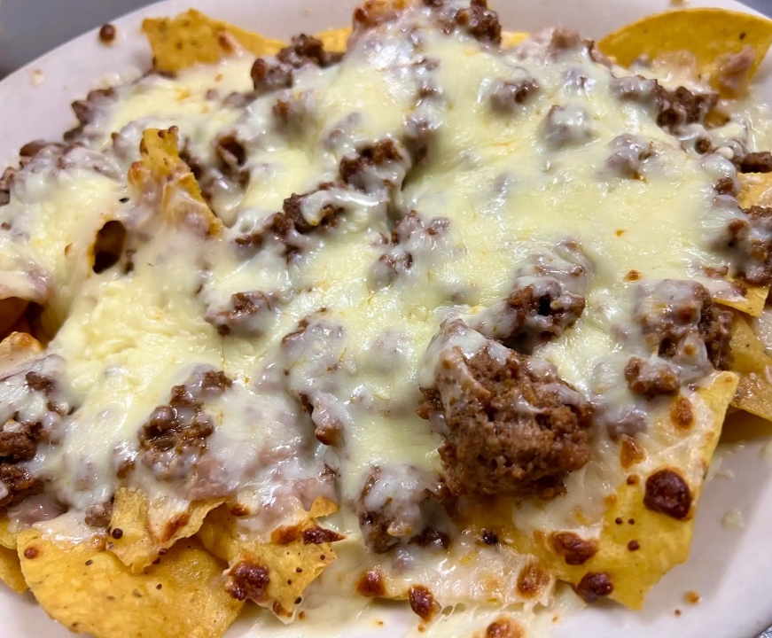 Beef & Bean Nachos.