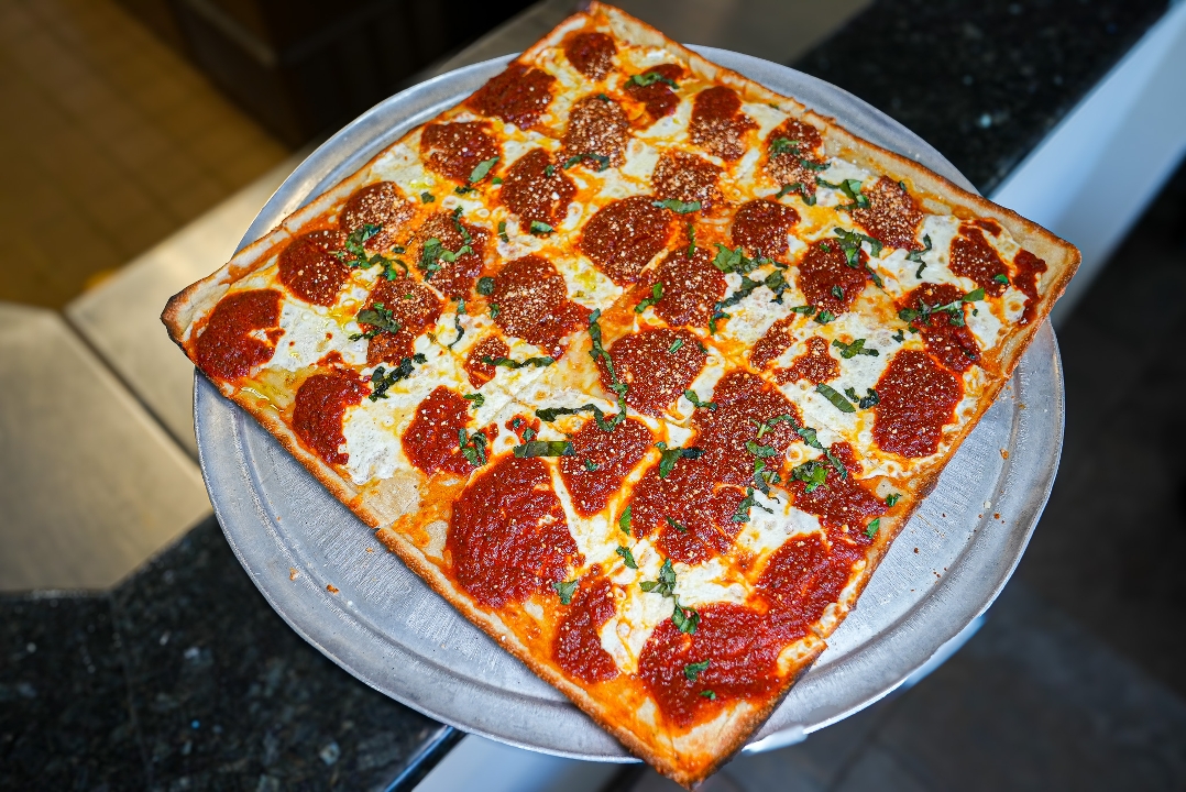 Sicilian Chicken Bruschetta Pizza.