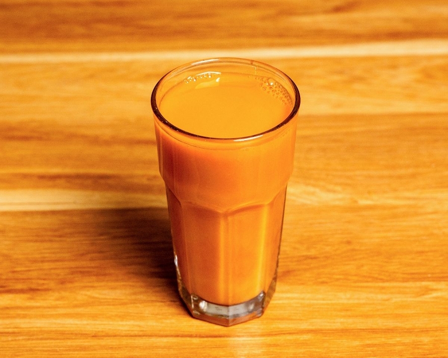 Fresh Squeezed Orange Juice & Carrots.