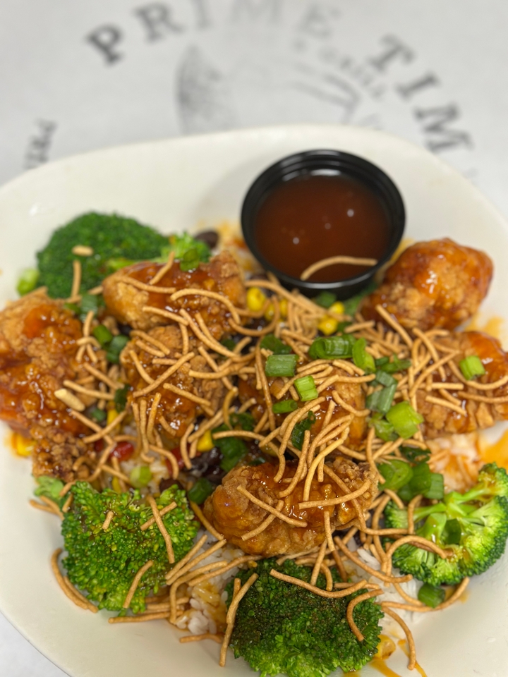 Crispy Orange Chicken Bowl.