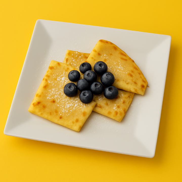 Blueberry & Sour Cream Crepes.