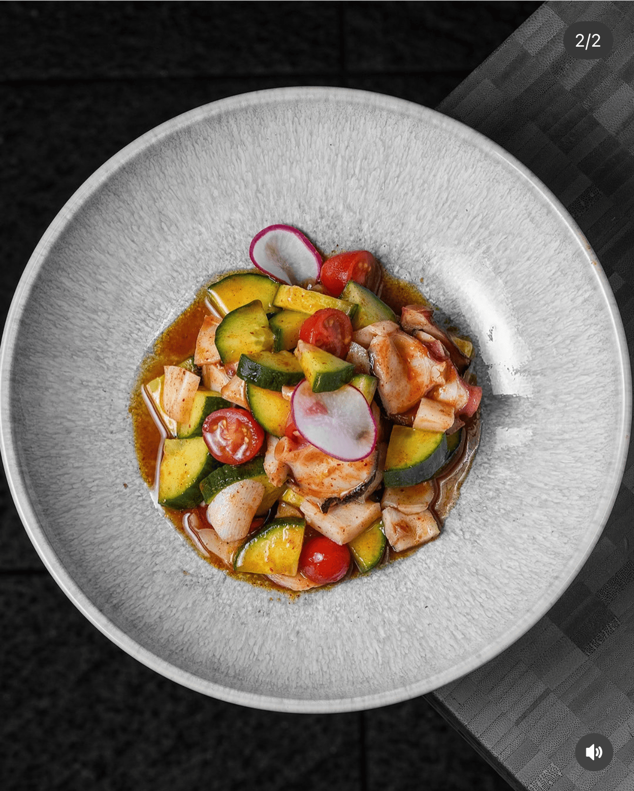 Spicy conch & octopus salad.