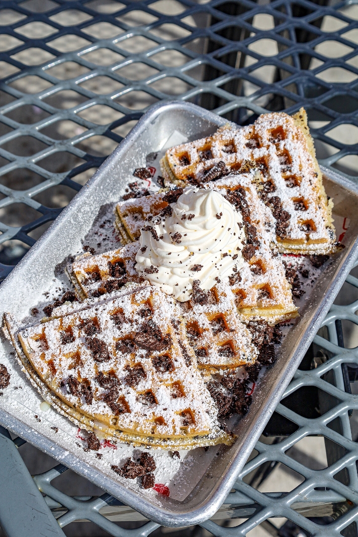 Oreo Cookies and Cream Waffle.