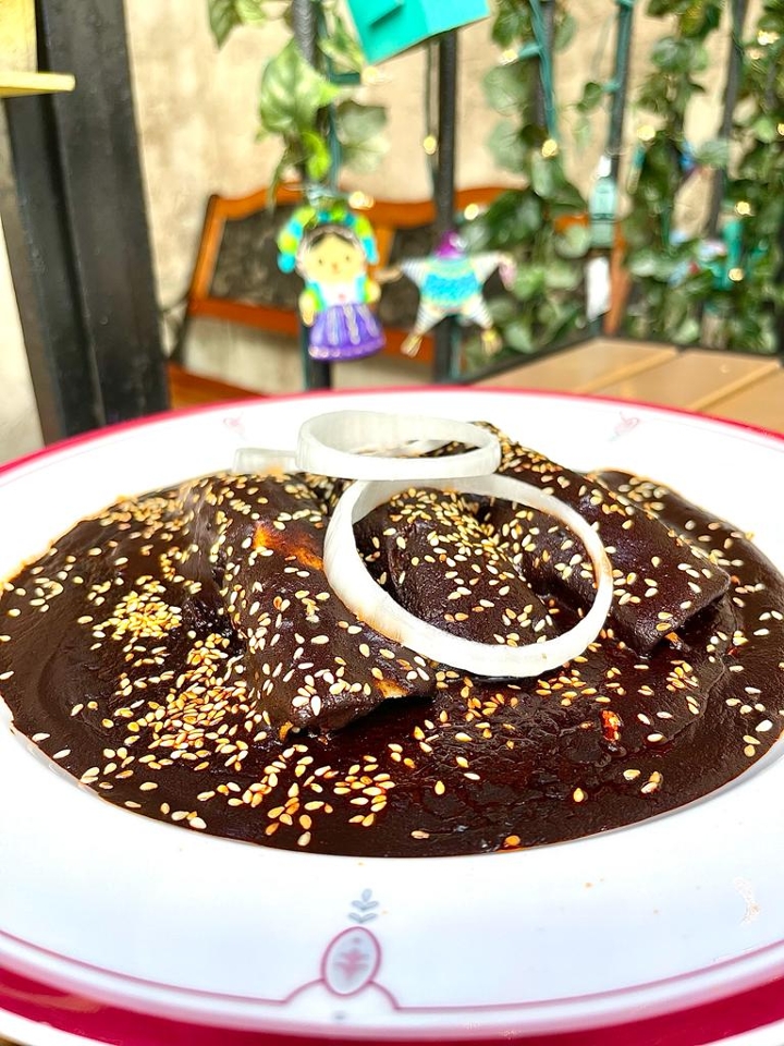 Mole Poblano Chicken Enchiladas.