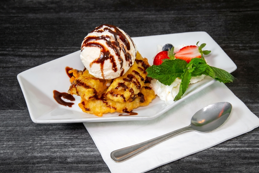 Banana tempura.