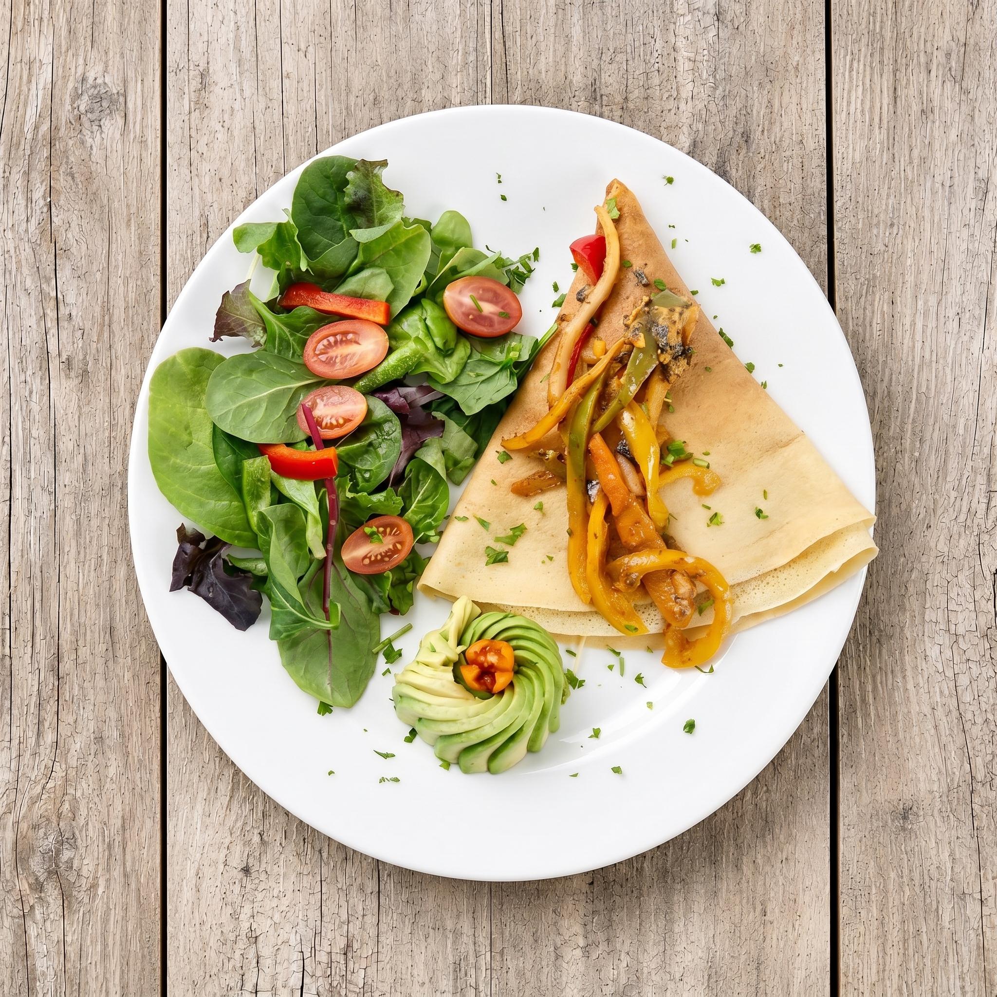 Vegan Fajita Crepe.