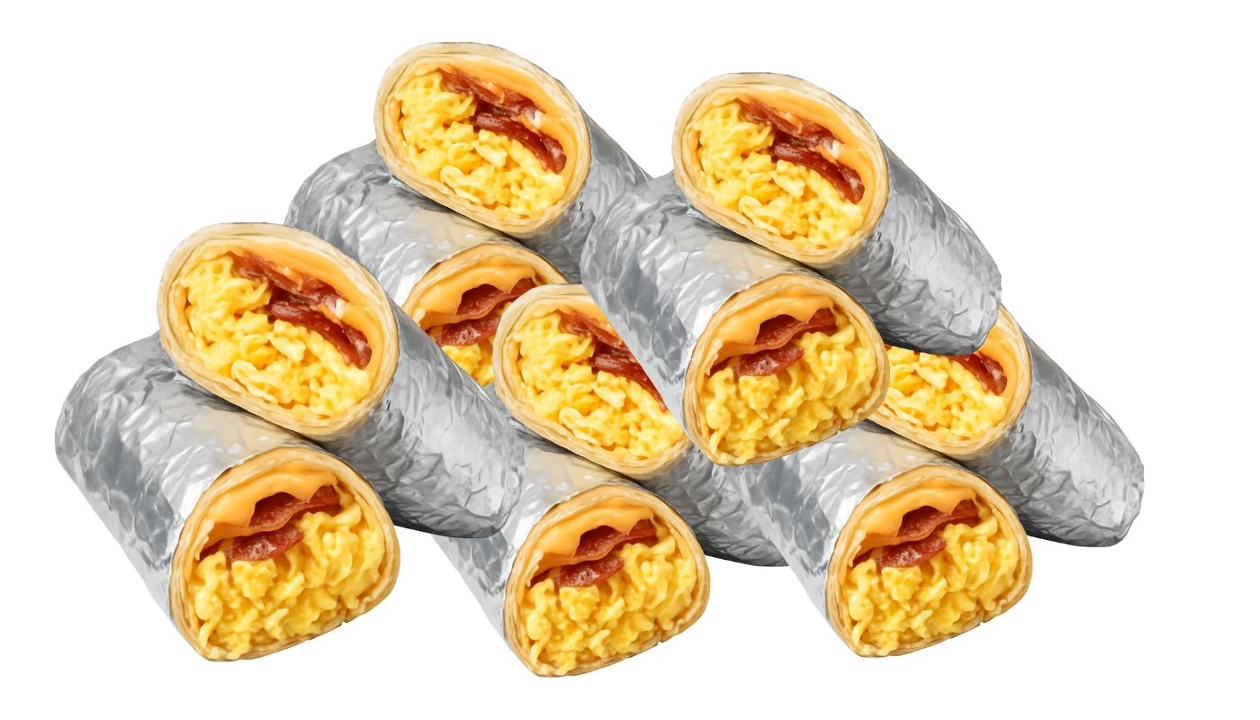 Breakfast Burrito Box 1/2 Dozen — Serves 6.