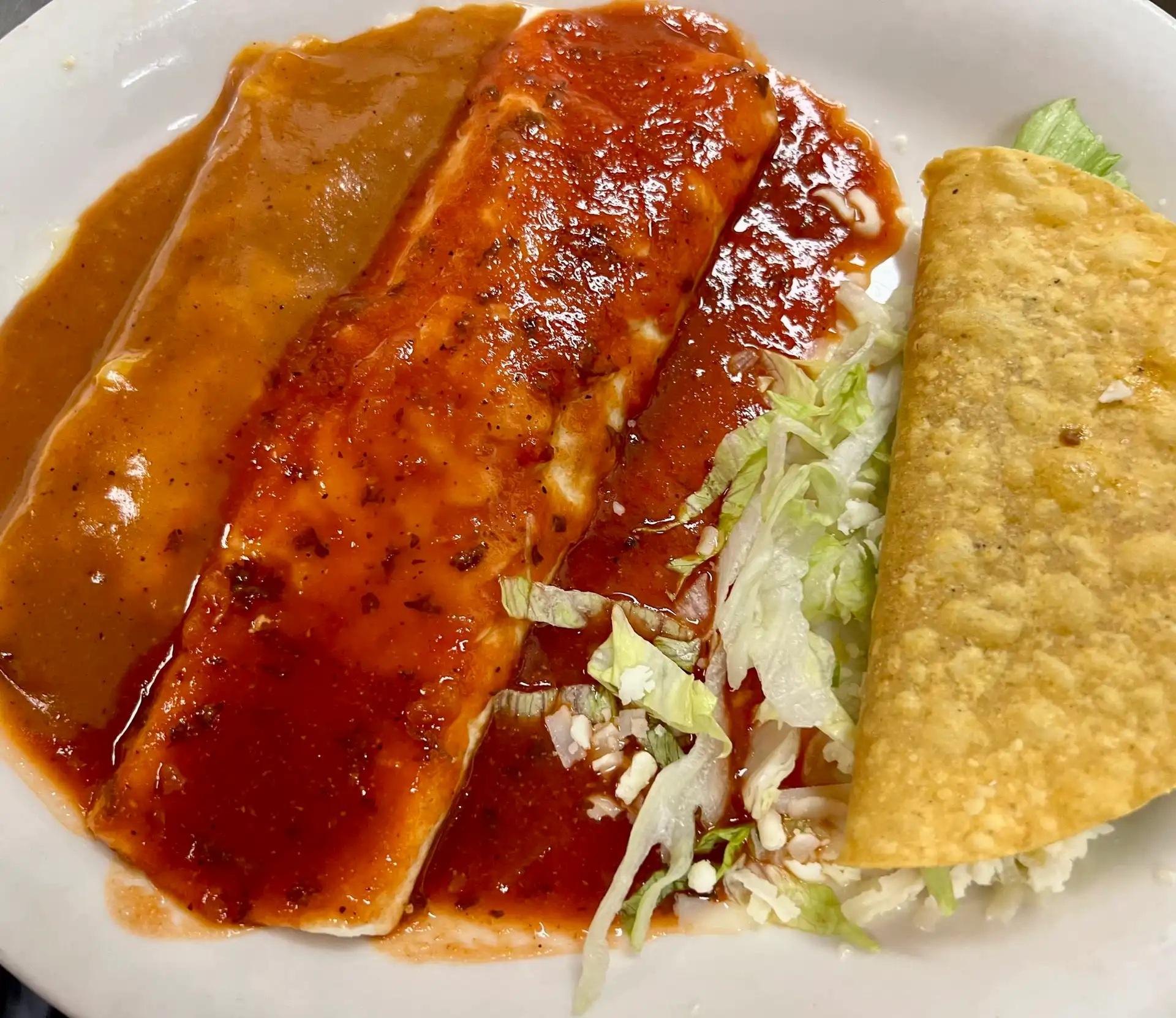 Beef Taco, Beef Enchilada, Beef Burrito.