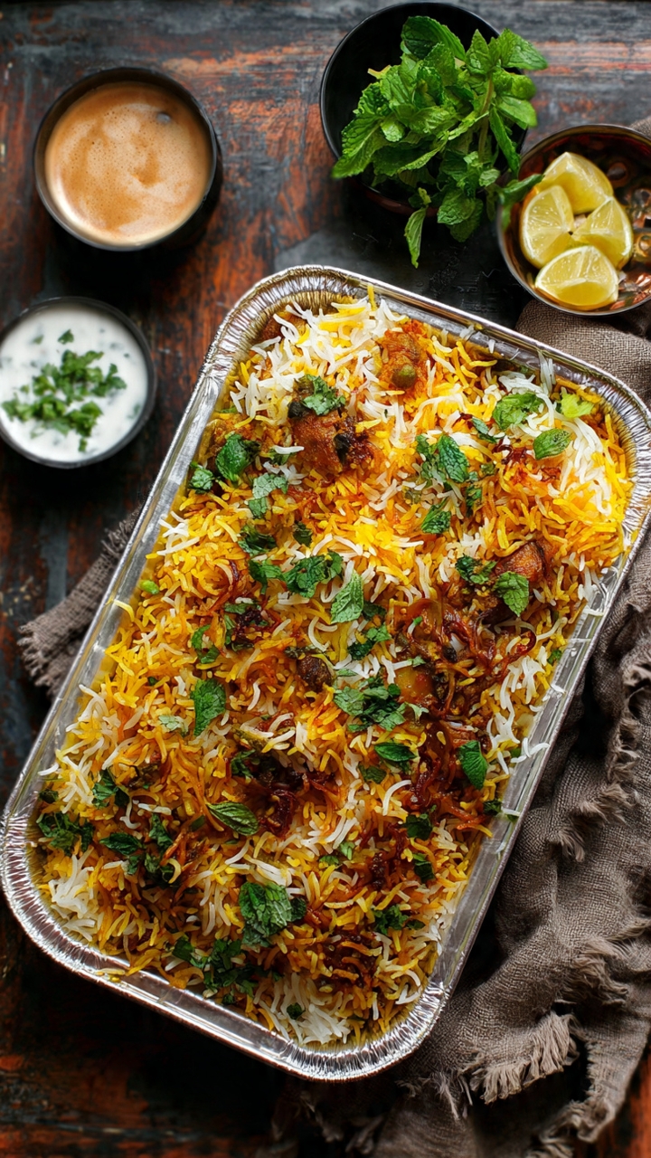 Party Tray - Hyderabadi Dum Biryani (Veg).