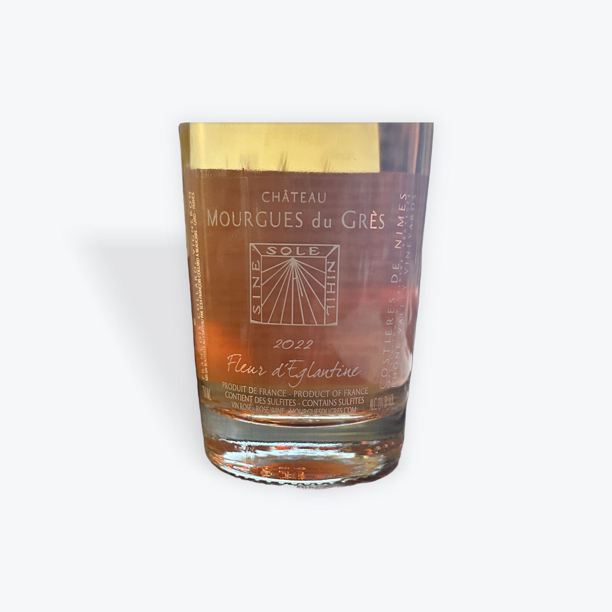 Chateau Mourgues du Gres Costieres de Nimes Fleur d'Eglantine Rose 2022.