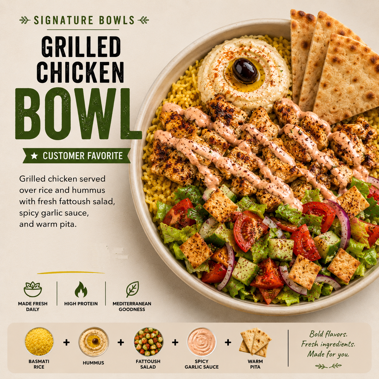 Grilled Chicken Bowl.