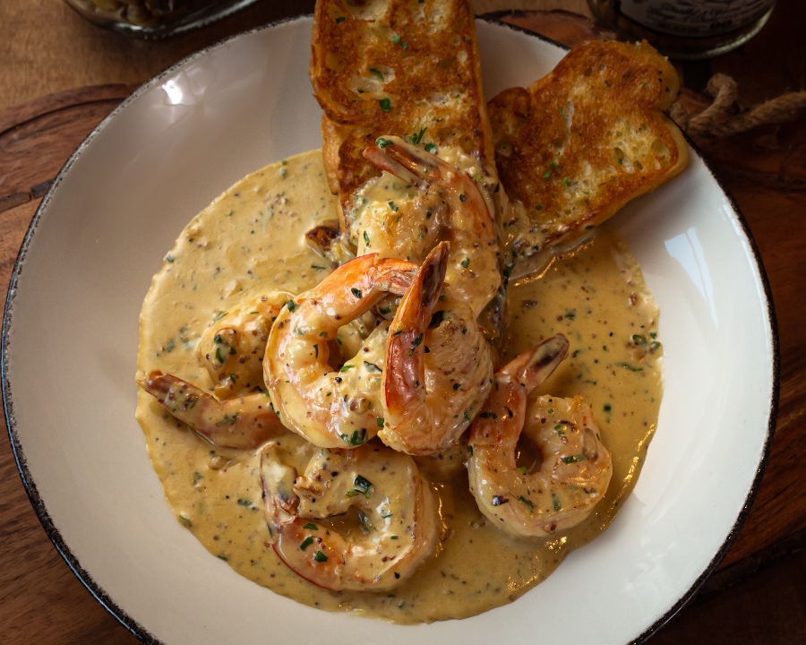 Shrimp Dijon.