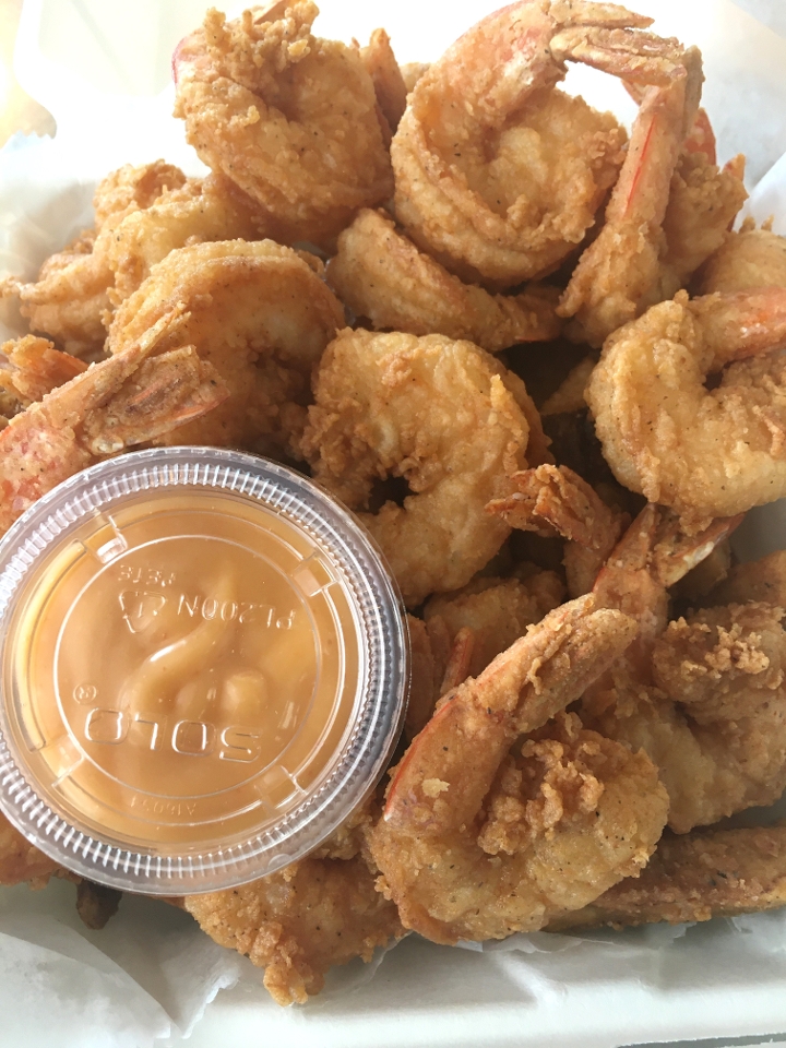 Shrimp Basket - 1/2lb.  (includes fries & slaw).
