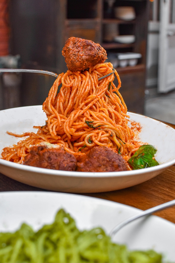 Tomato Meatball Pasta.