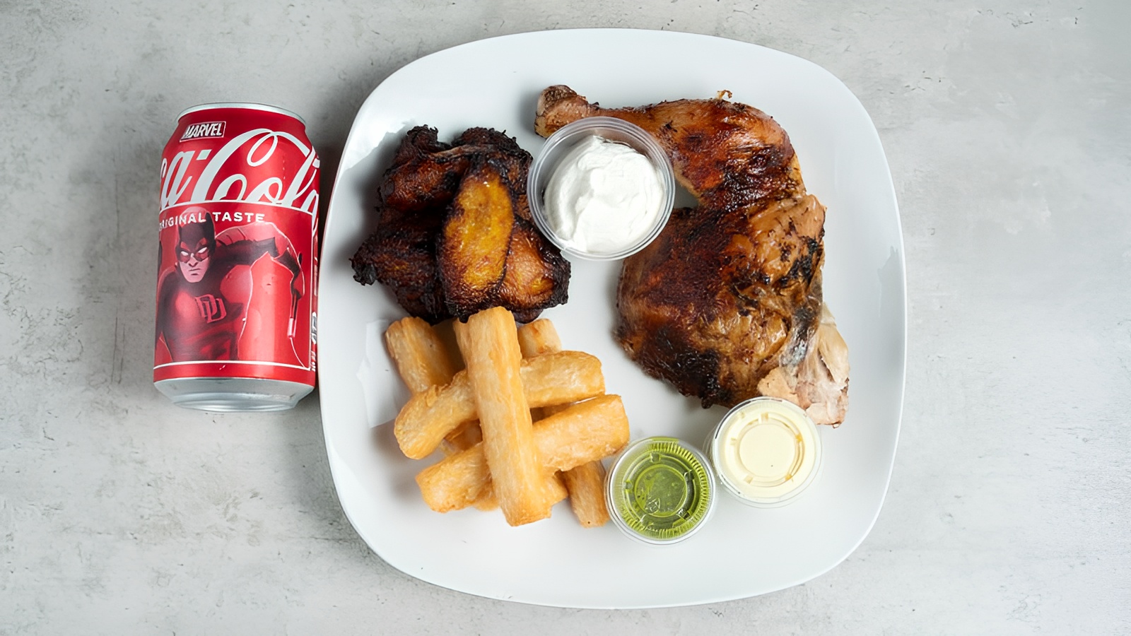 1/4 Chicken Yuca & Plantains +12oz Drink🔥 🍗🔥.