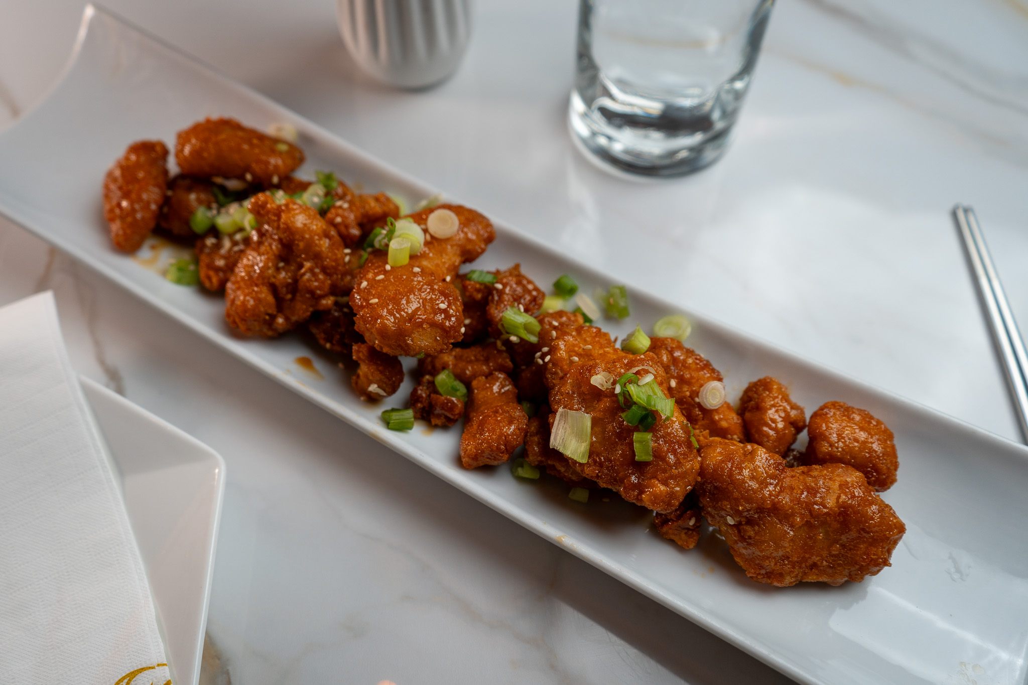 Korean Fried Popcorn Chicken.