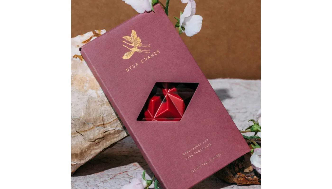 Deux CranesDark Chocolate with Strawberry (Dairy Free).