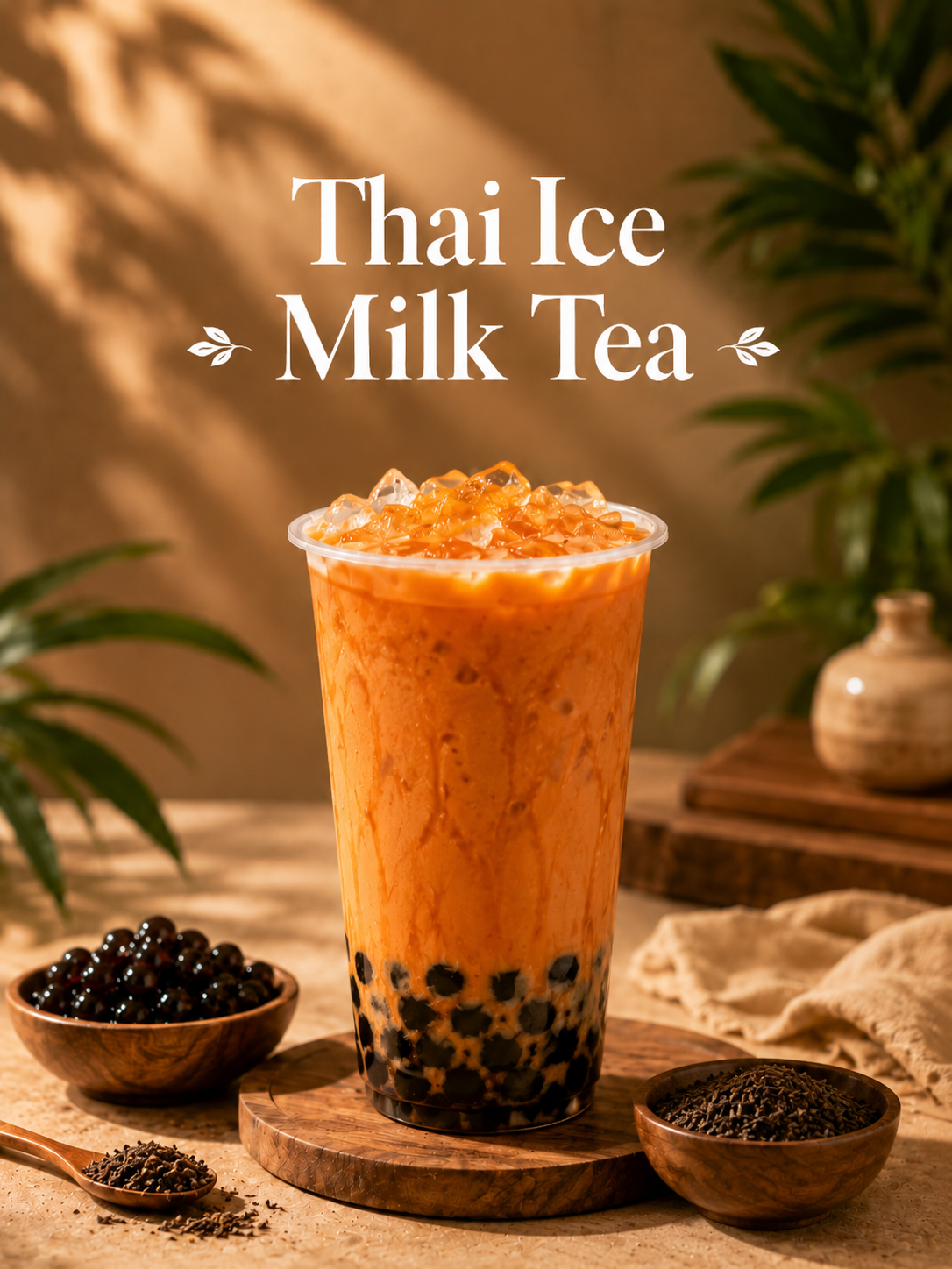 Thai Ice Boba Milk Tea.