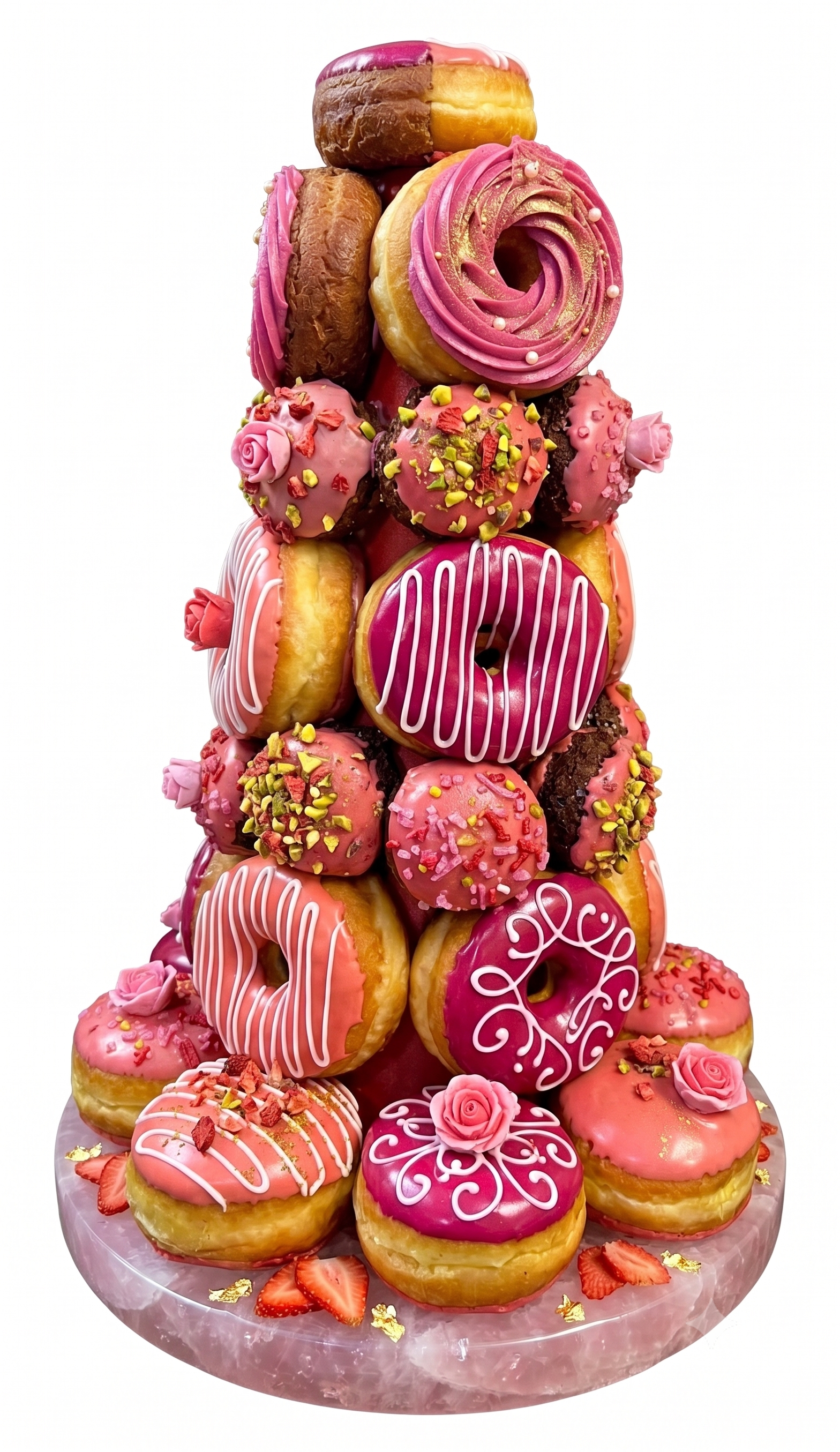 Small Donut Tower 8''.