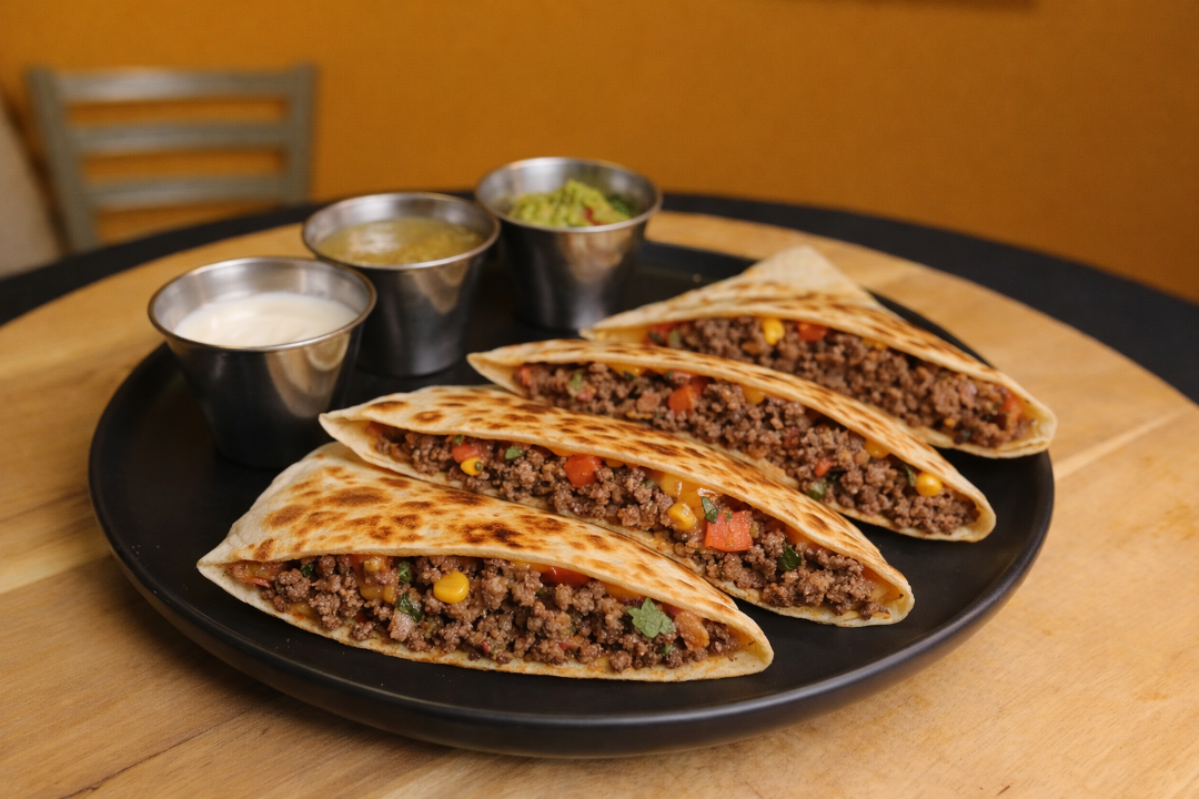 Bueno Ground Beef Quesadilla.