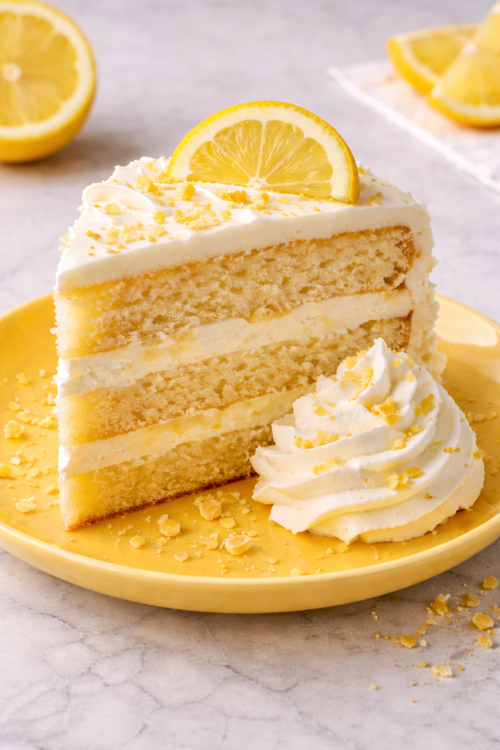 Limoncello Cake Slice.