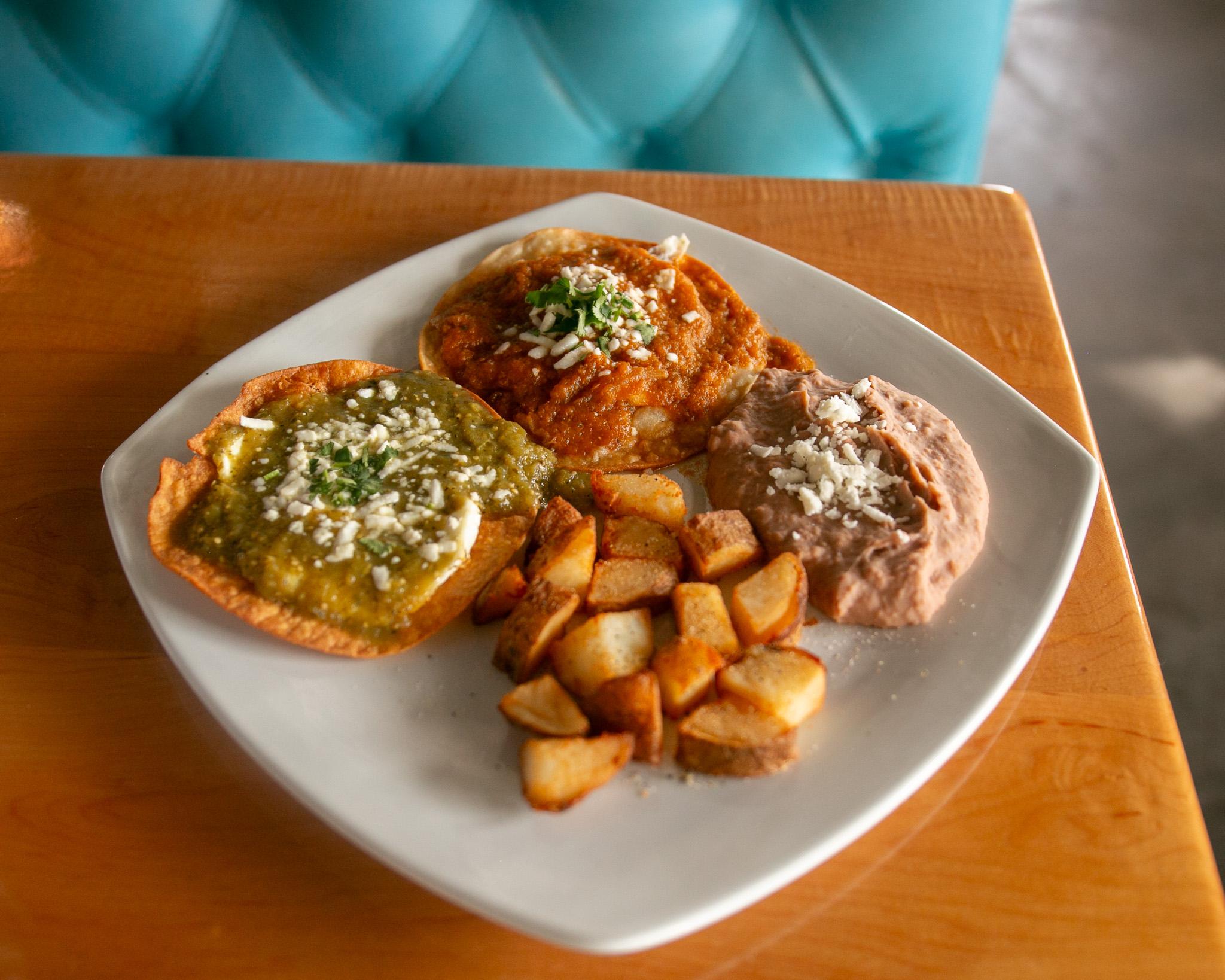 Huevos Rancheros or Divorciados.