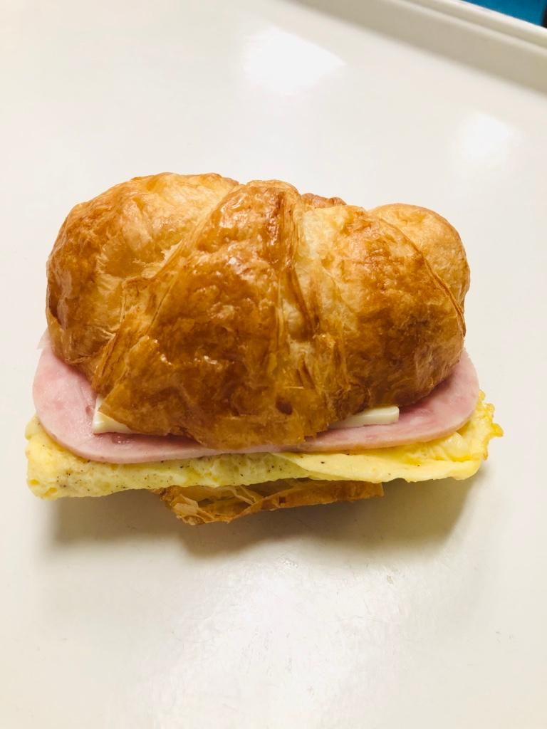 Croissant SW: Ham, Egg, & Cheese.