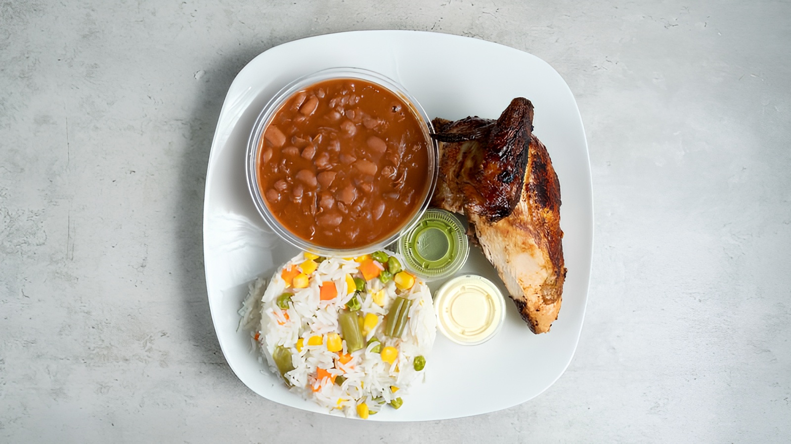 1/4 Chicken + 2 Sides.