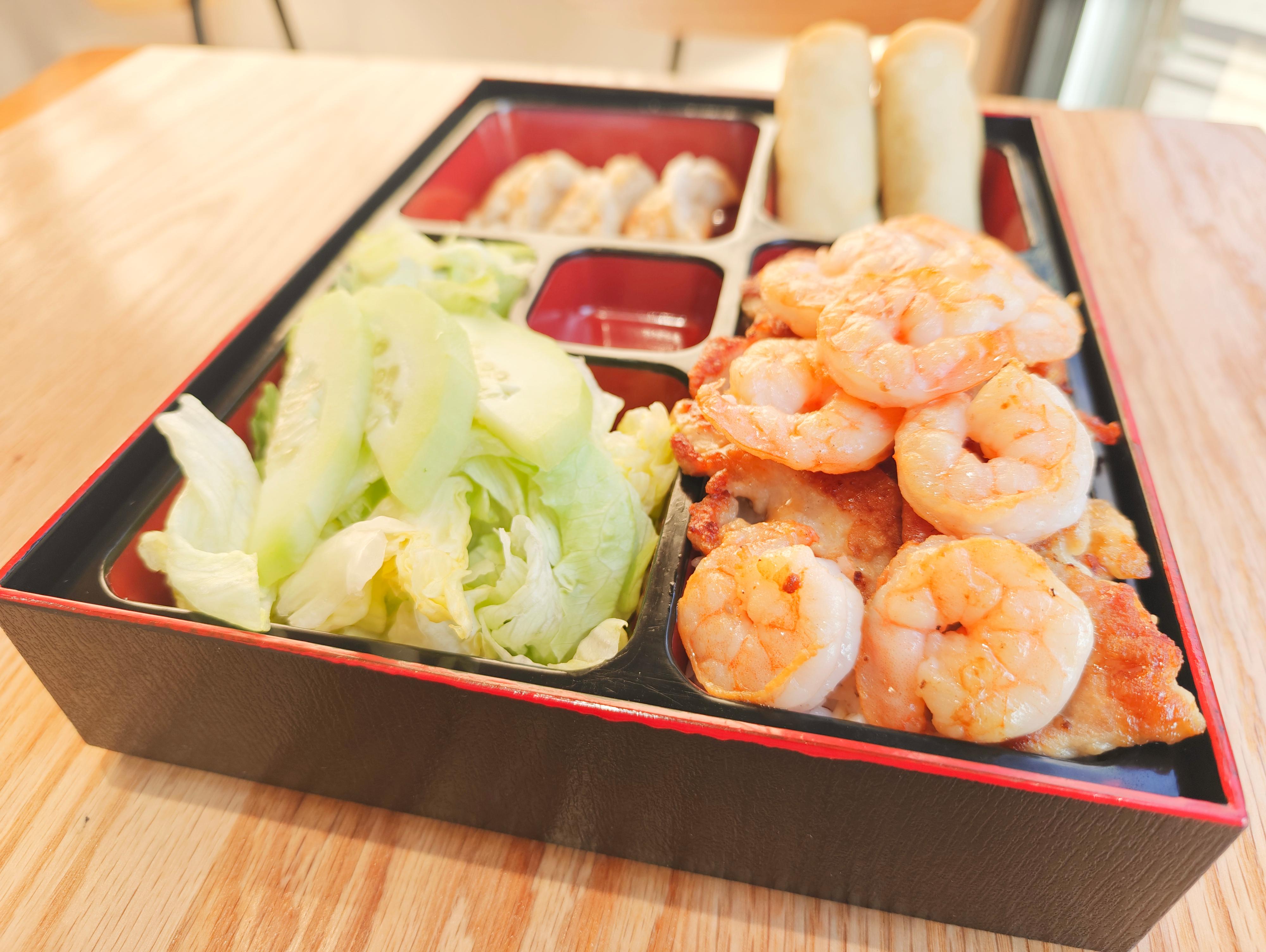 Chicken & Shrimp Bento.