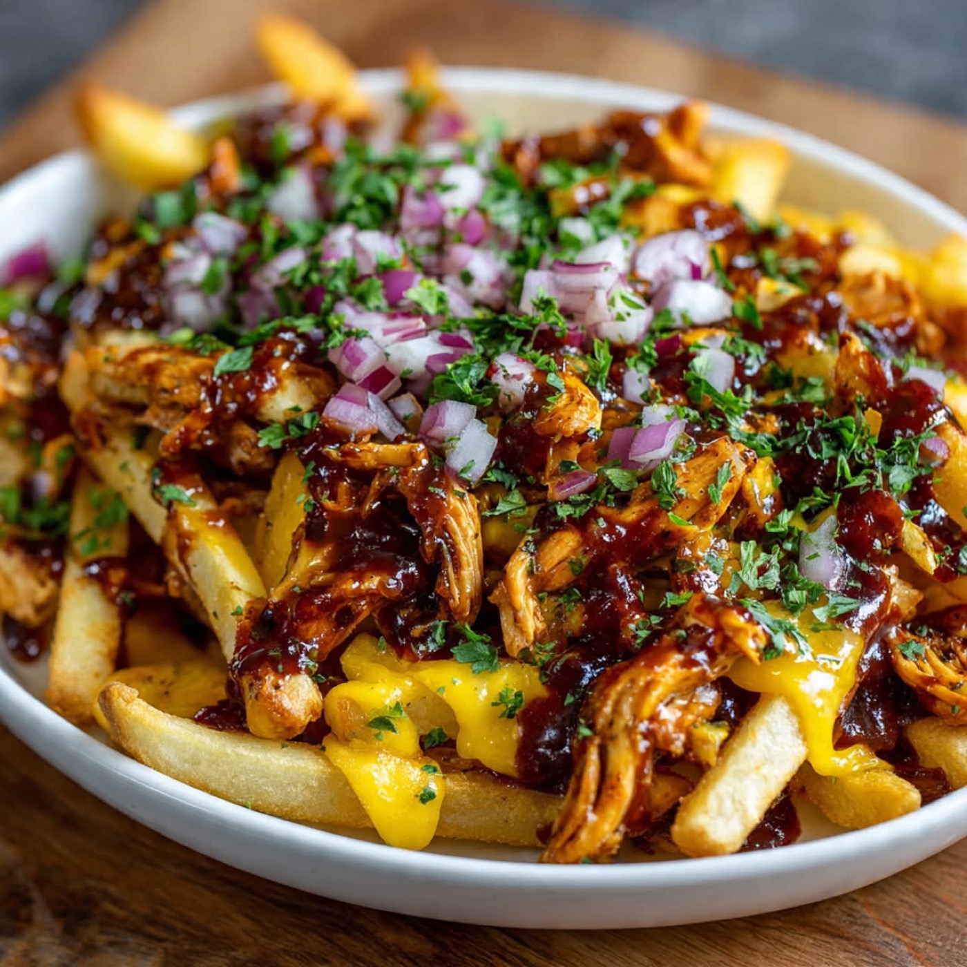 BBQ Chicken Loaded Fries.
