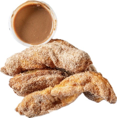 Churros con Chocolate, 3 pices with chocolate sauce (V).