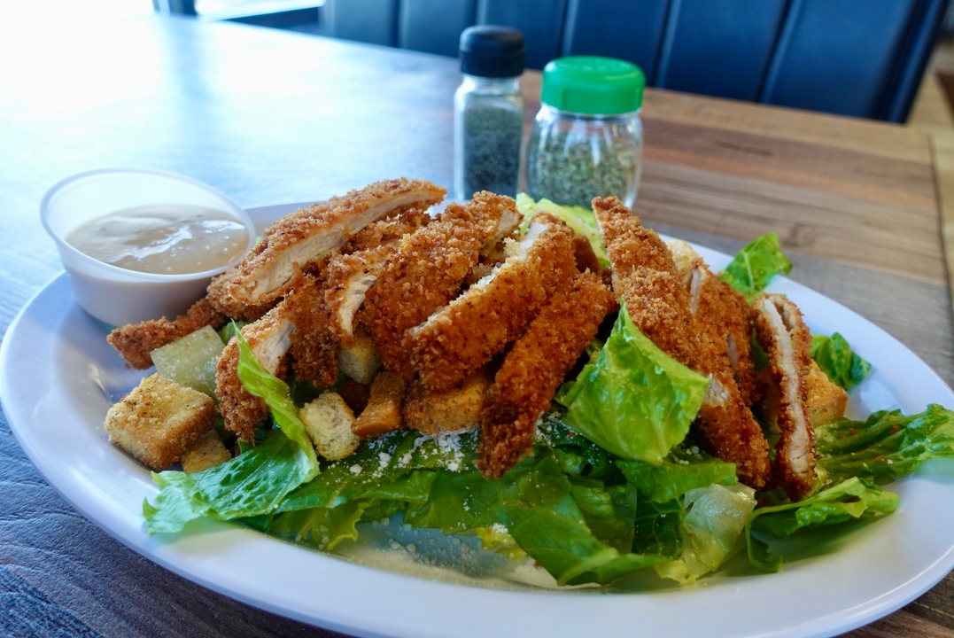 Chicken Cutlet Caesar Salad.