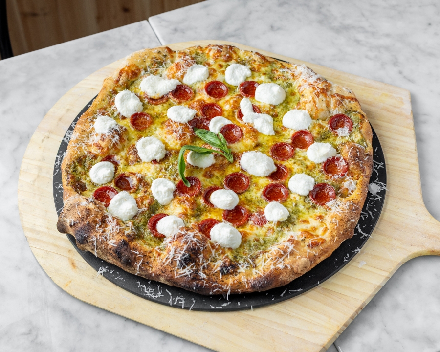 Ricotta Pepperoni Pizza.