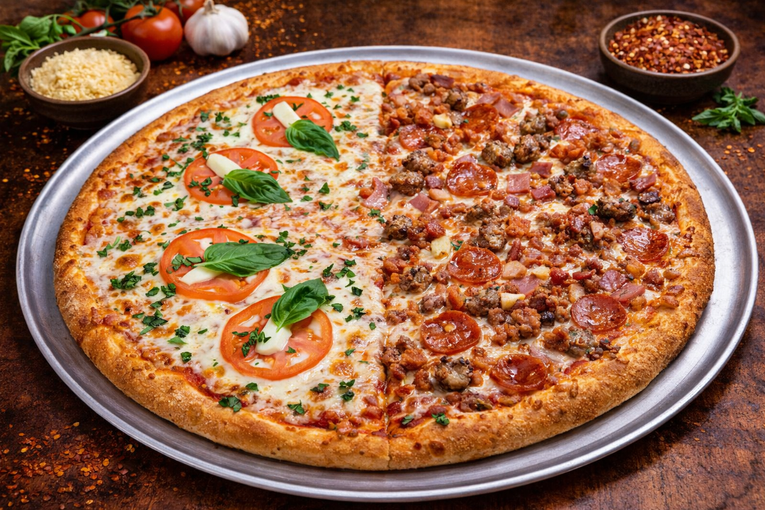 16" Half & Half Specialty Pie.