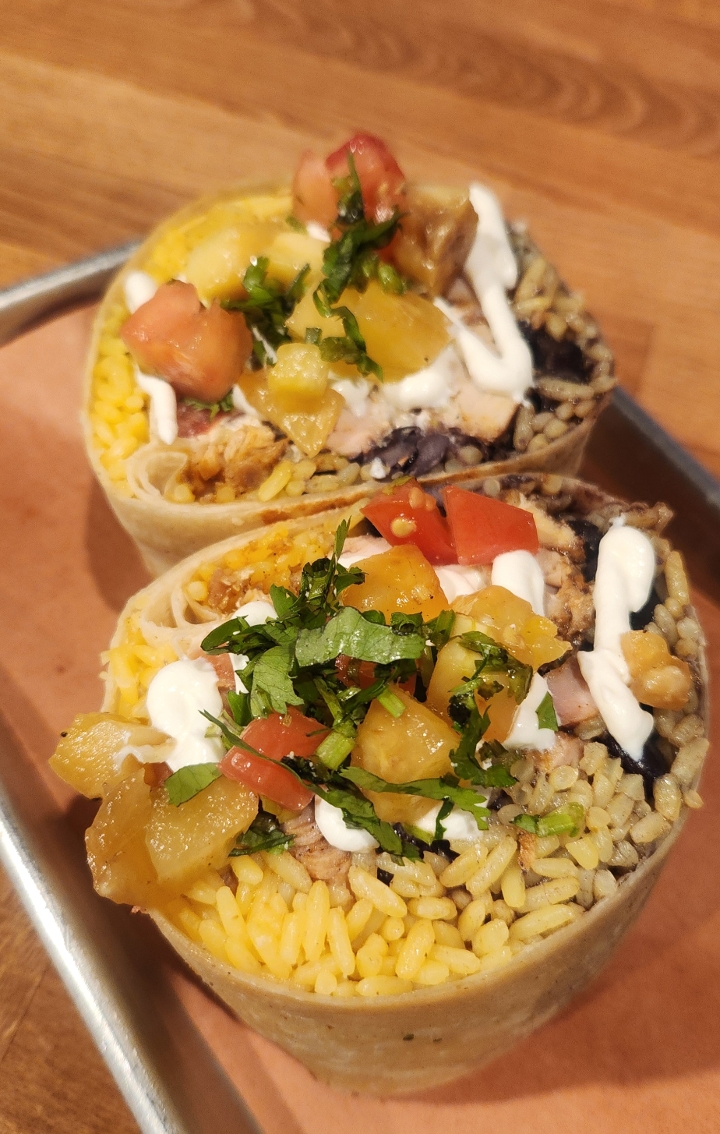 CHICKEN AL PASTOR BURRITO.