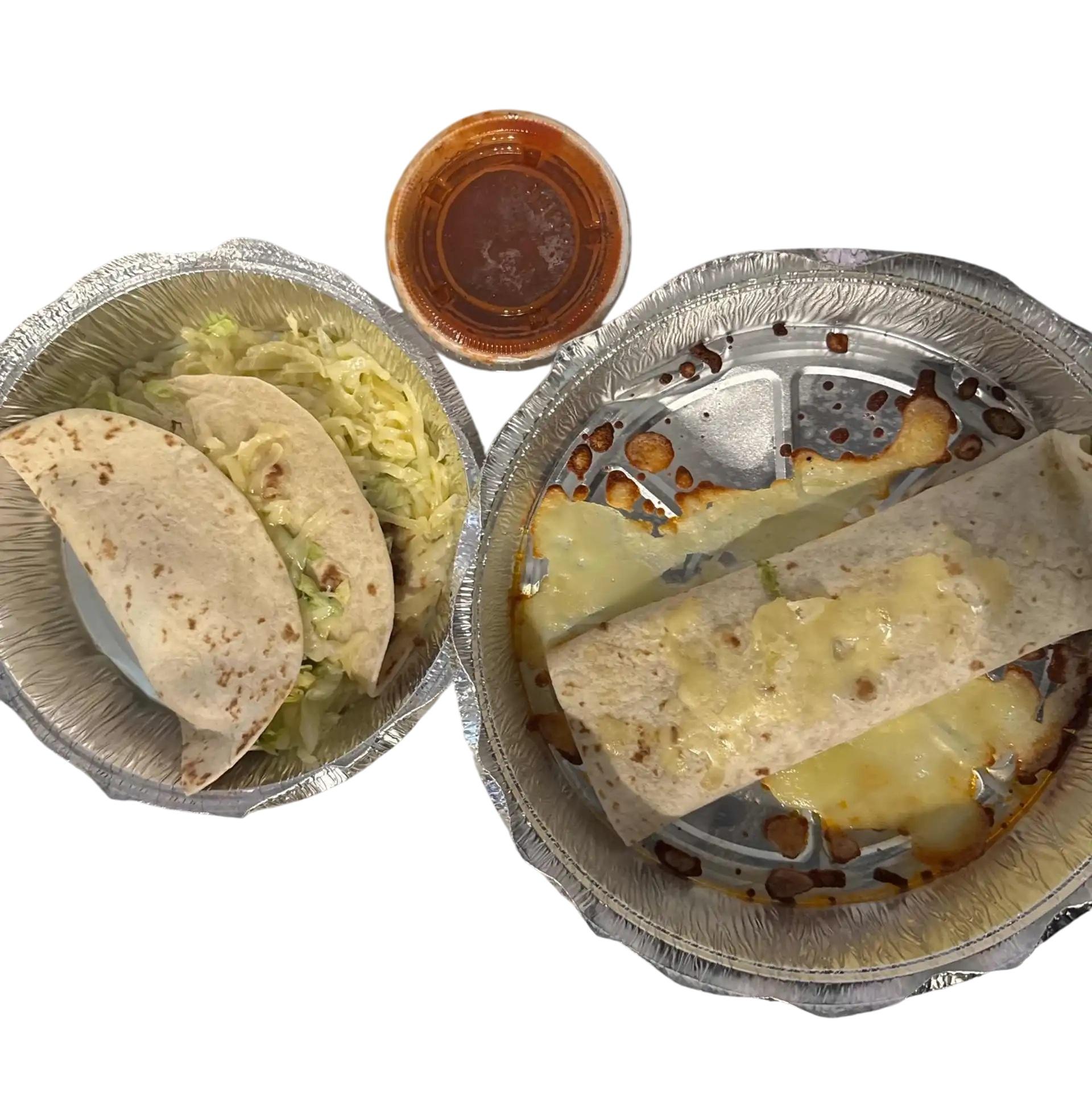 Beef Burrito & 2 Tacos.