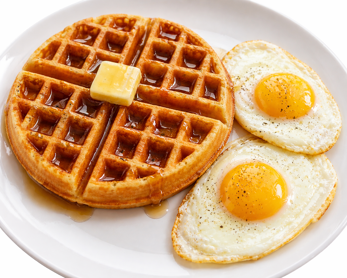 Waffles & Eggs.